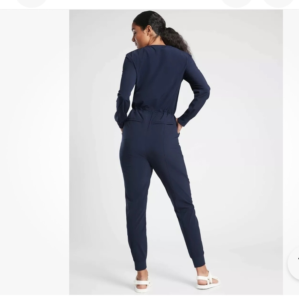 Athleta Blue zuma lightweight travel quick dry Jumpsuit Relaxed Fit - Picture 2 of 16
